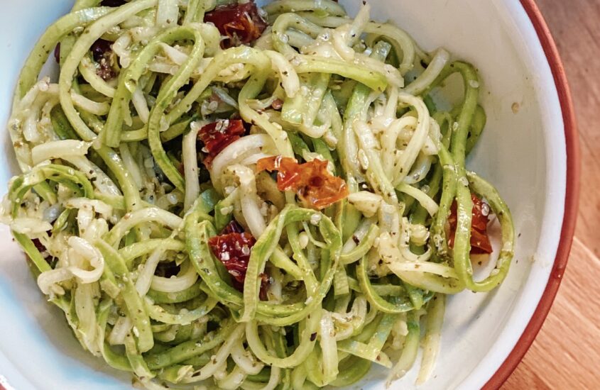 Fresh and Tangy Pesto Zoodles